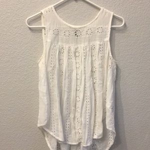 Cute floral white tank